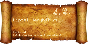 Liptai Menyhért névjegykártya